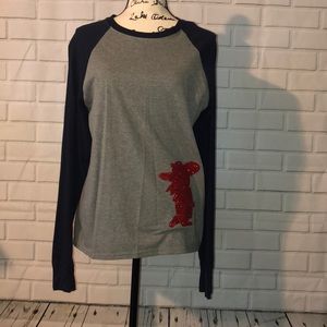 ole miss long sleeve baseball tee size medium